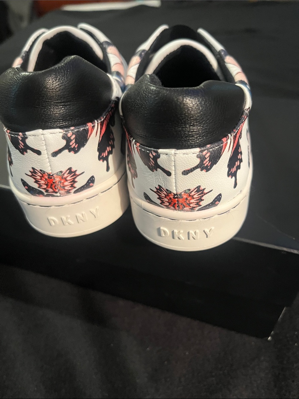 DKNY White Slip-On Sneakers with Signature Sole Size 7
